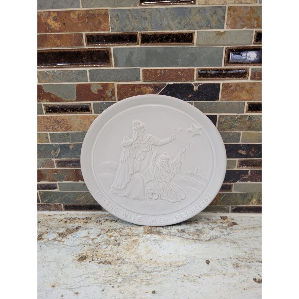 Vintage Frankoma Pottery Annual Christmas Plate Wise Men Rejoices 1982 No Box
